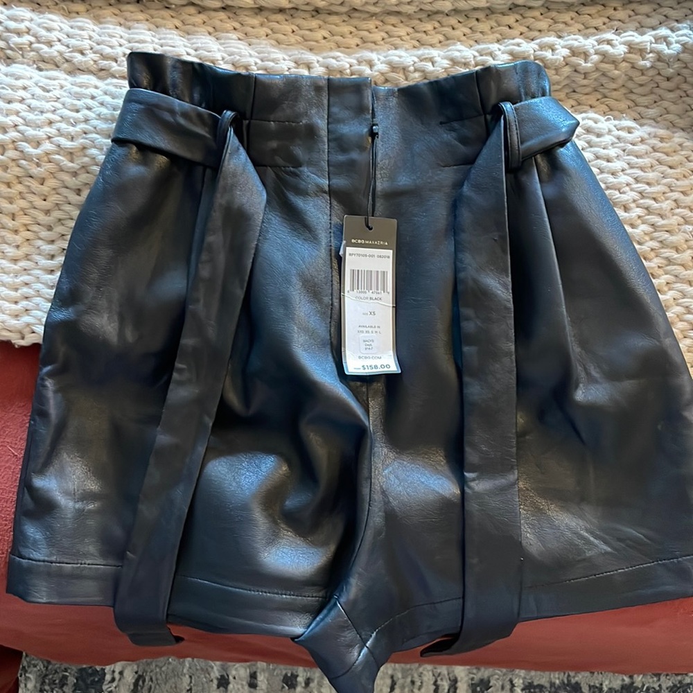 BCBG MAXAZRIA leather shorts